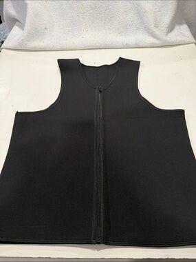 Black Front-Zip Sauna Vest Tank Top